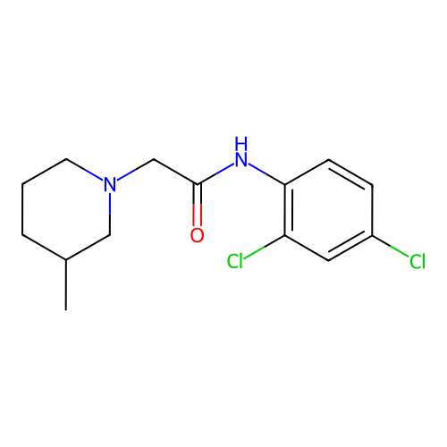 N-(2,4-dichlorophenyl)-2-(3-methylpiperidin-1-yl)acetamide structure