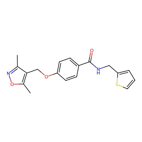 4-[(3,5-dimethyl-1,2-oxazol-4-yl)methoxy]-N-(thiophen-2-ylmethyl)benzamide structure