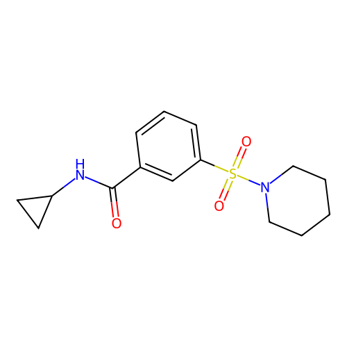 N-cyclopropyl-3-piperidin-1-ylsulfonylbenzamide structure