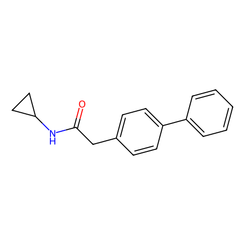 N-cyclopropyl-2-(4-phenylphenyl)acetamide structure