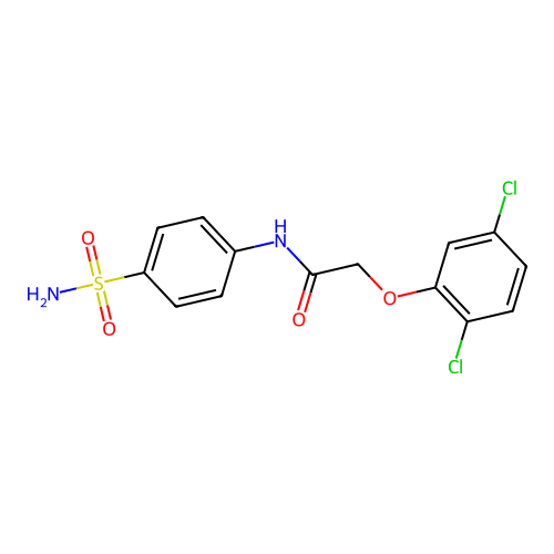 2-(2,5-dichlorophenoxy)-N-(4-sulfamoylphenyl)acetamide structure