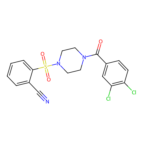 2-[[4-(3,4-Dichlorobenzoyl)-1-piperazinyl]sulfonyl]benzonitrile structure