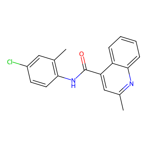 N-(4-chloro-2-methylphenyl)-2-methylquinoline-4-carboxamide structure