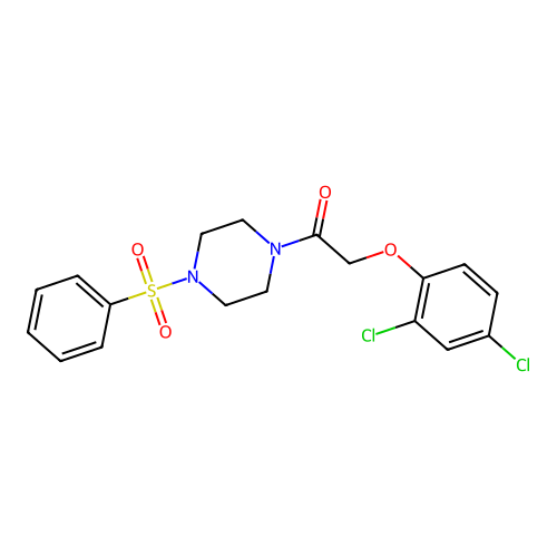 2-(2,4-Dichlorophenoxy)-1-[4-(phenylsulfonyl)-1-piperazinyl]ethanone structure