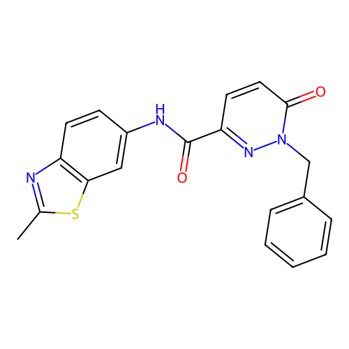 1,6-Dihydro-N-(2-methyl-6-benzothiazolyl)-6-oxo-1-(phenylmethyl)-3-pyridazinecarboxamide structure