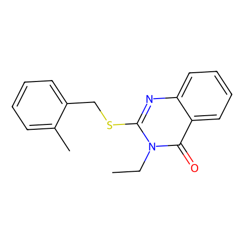 3-Ethyl-2-[[(2-methylphenyl)methyl]thio]-4(3H)-quinazolinone structure