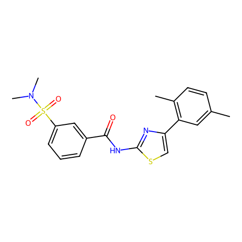 N-[4-(2,5-dimethylphenyl)-1,3-thiazol-2-yl]-3-(dimethylsulfamoyl)benzamide structure