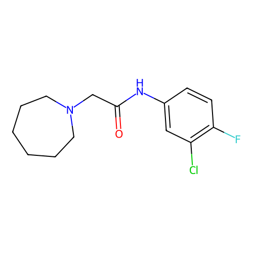 2-(azepan-1-yl)-N-(3-chloro-4-fluorophenyl)acetamide structure