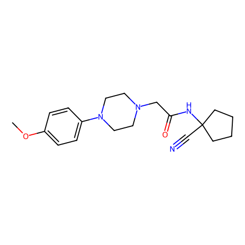 N-(1-cyanocyclopentyl)-2-[4-(4-methoxyphenyl)piperazin-1-yl]acetamide structure