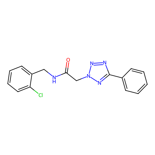N-(2-chlorobenzyl)-2-(5-phenyl-2H-tetrazol-2-yl)acetamide structure