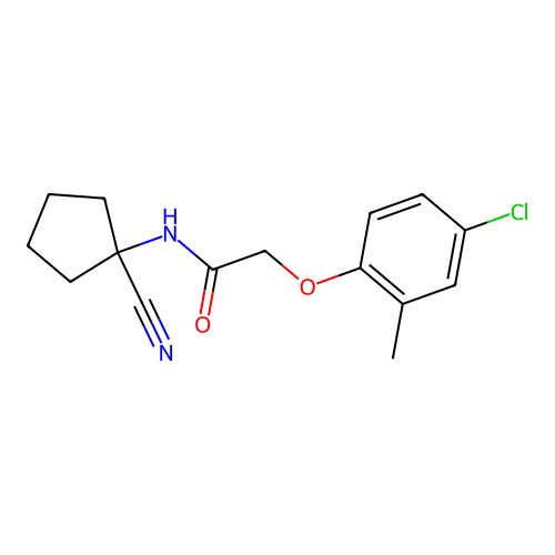 2-(4-chloro-2-methylphenoxy)-N-(1-cyanocyclopentyl)acetamide structure