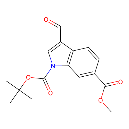 1-Tert-butyl 6-methyl 3-formyl-1h-indole-1,6-dicarboxylate structure
