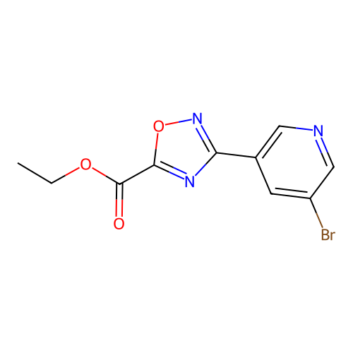 Ethyl 3-(5-bromopyridin-3-yl)-1,2,4-oxadiazole-5-carboxylate structure
