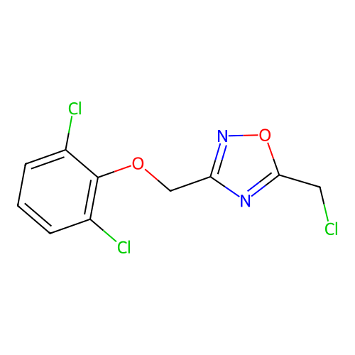 5-(Chloromethyl)-3-[(2,6-dichlorophenoxy)methyl]-1,2,4-oxadiazole structure