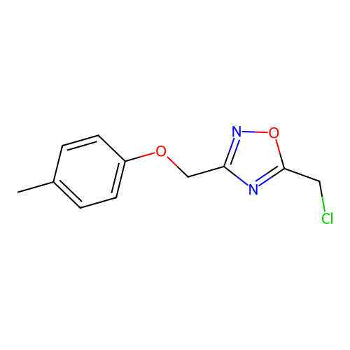 5-(Chloromethyl)-3-[(4-methylphenoxy)methyl]-1,2,4-oxadiazole structure