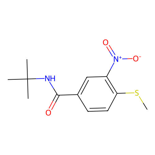 N-tert-butyl-4-(methylsulfanyl)-3-nitrobenzamide structure