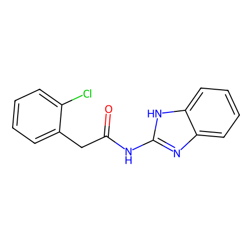 N-(1H-benzimidazol-2-yl)-2-(2-chlorophenyl)acetamide structure