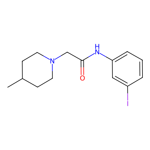N-(3-iodophenyl)-2-(4-methylpiperidin-1-yl)acetamide structure