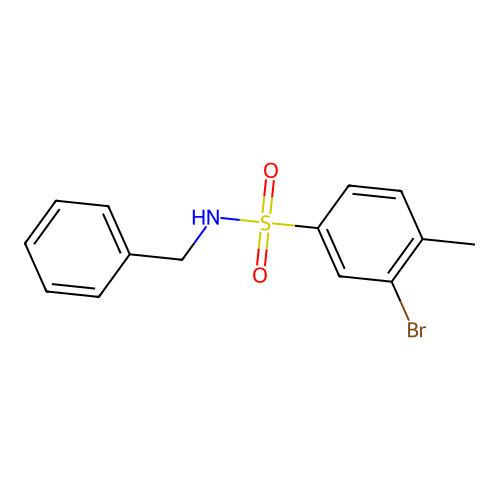 N-benzyl-3-bromo-4-methylbenzenesulfonamide structure