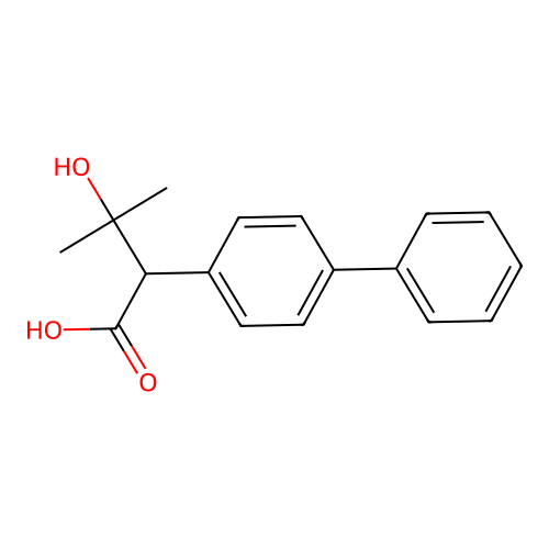 Butanoic acid,2-(4-biphenylyl)-3-hydroxy-3-methy structure