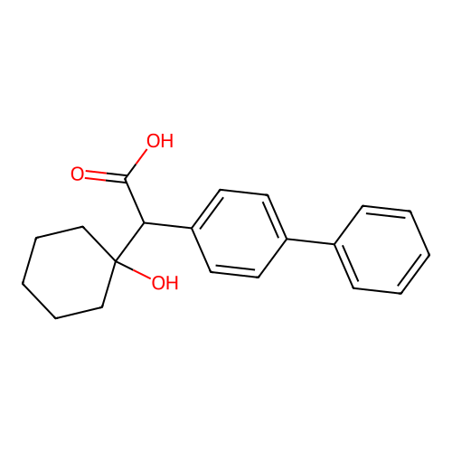 (-)-alpha-(1-Hydroxycyclohexyl)-(1,1'-biphenyl)-4-acetic acid structure