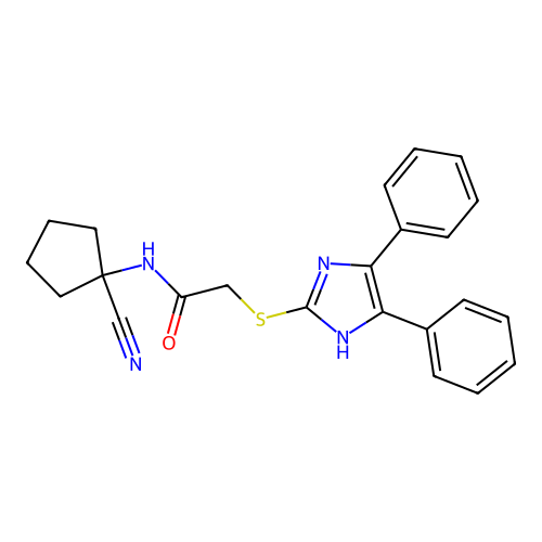 N-(1-cyanocyclopentyl)-2-[(4,5-diphenyl-1H-imidazol-2-yl)sulfanyl]acetamide structure