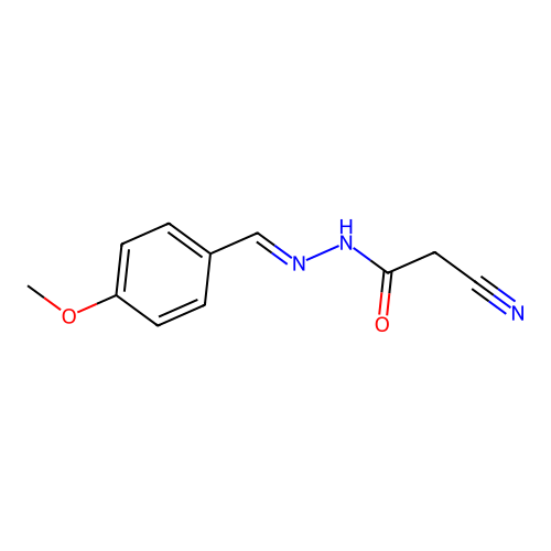 2-cyano-N'-[(4-methoxyphenyl)methylidene]acetohydrazide structure