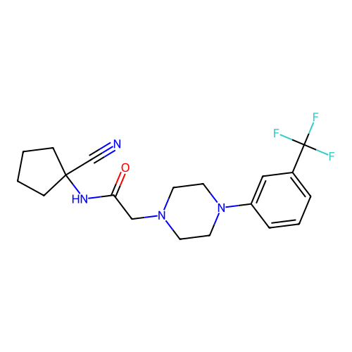 N-(1-cyanocyclopentyl)-2-{4-[3-(trifluoromethyl)phenyl]piperazin-1-yl}acetamide structure