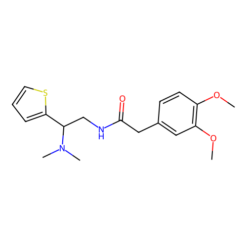 2-(3,4-dimethoxyphenyl)-N-(2-(dimethylamino)-2-(thiophen-2-yl)ethyl)acetamide structure