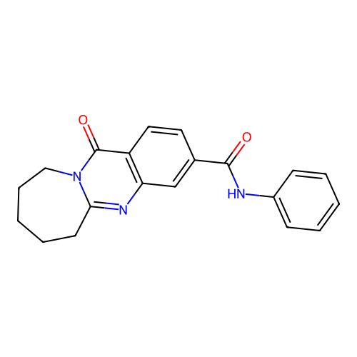 12-oxo-N-phenyl-6,7,8,9,10,12-hexahydroazepino[2,1-b]quinazoline-3-carboxamide structure