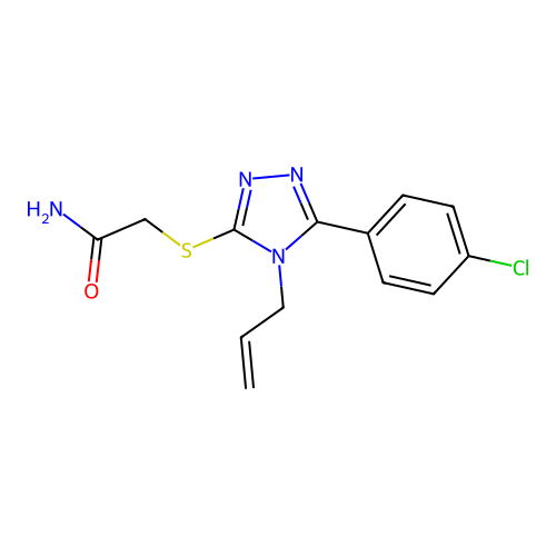 2-{[5-(4-chlorophenyl)-4-(prop-2-en-1-yl)-4H-1,2,4-triazol-3-yl]sulfanyl}acetamide structure
