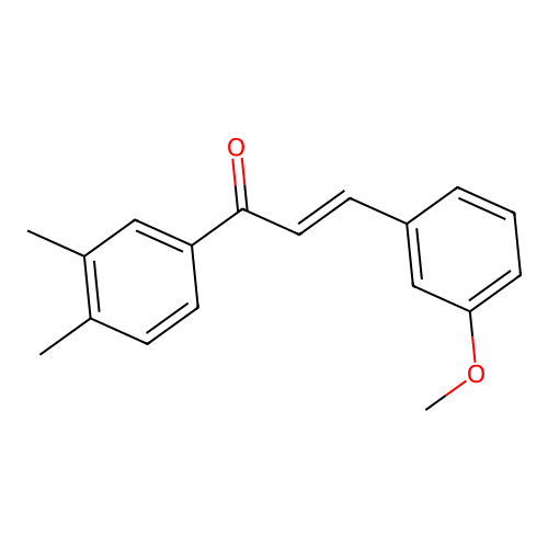 (E)-1-(3,4-dimethylphenyl)-3-(3-methoxyphenyl)prop-2-en-1-one structure