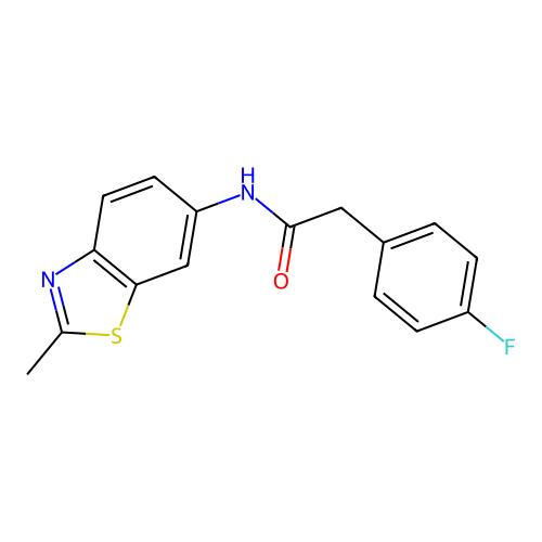 2-(4-fluorophenyl)-N-(2-methyl-1,3-benzothiazol-6-yl)acetamide structure