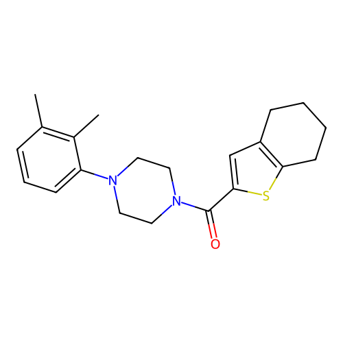 1-(2,3-dimethylphenyl)-4-(4,5,6,7-tetrahydro-1-benzothiophene-2-carbonyl)piperazine structure