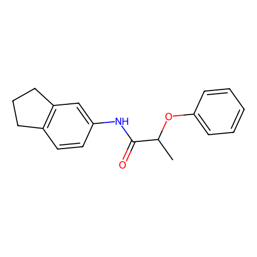 N-(2,3-dihydro-1H-inden-5-yl)-2-phenoxypropanamide structure
