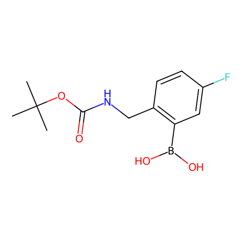 (2-(((tert-Butoxycarbonyl)amino)methyl)-5-fluorophenyl)boronic acid structure