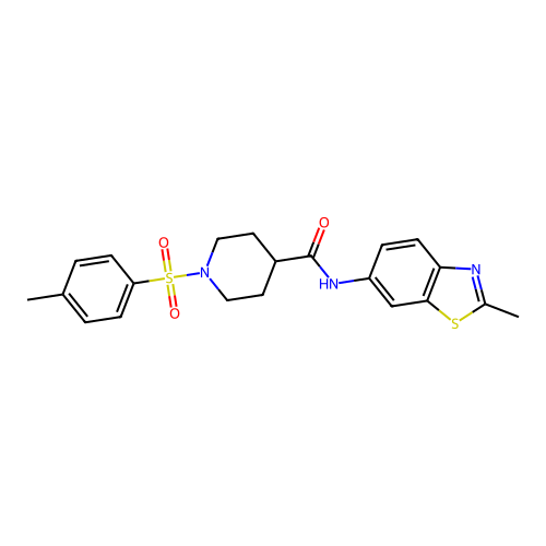 N-(2-methylbenzo[d]thiazol-6-yl)-1-tosylpiperidine-4-carboxamide structure