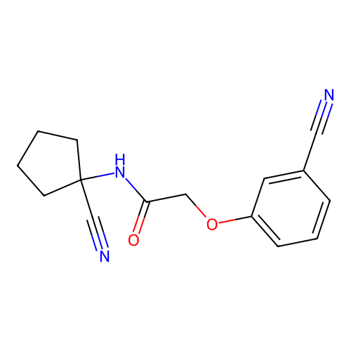 N-(1-cyanocyclopentyl)-2-(3-cyanophenoxy)acetamide structure