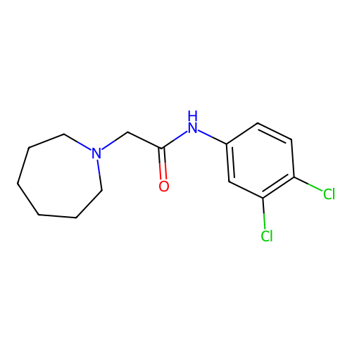 2-(azepan-1-yl)-N-(3,4-dichlorophenyl)acetamide structure