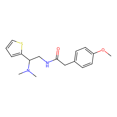 N-[2-(dimethylamino)-2-thiophen-2-ylethyl]-2-(4-methoxyphenyl)acetamide structure