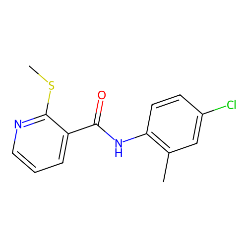 N-(4-chloro-2-methylphenyl)-2-methylsulfanylpyridine-3-carboxamide structure
