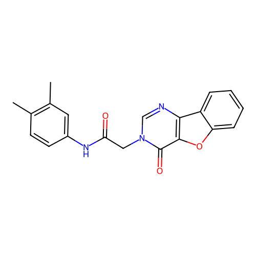 N-(3,4-dimethylphenyl)-2-(4-oxo-[1]benzofuro[3,2-d]pyrimidin-3-yl)acetamide structure