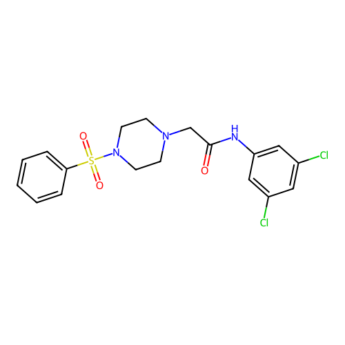 2-[4-(benzenesulfonyl)piperazin-1-yl]-N-(3,5-dichlorophenyl)acetamide structure