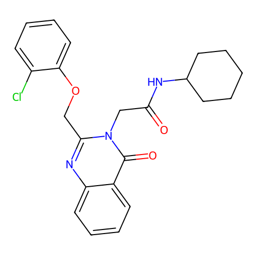 3(4H)-Quinazolineacetamide, 2-((2-chlorophenoxy)methyl)-N-cyclohexyl-4-oxo- structure