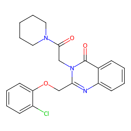 Piperidine, 1-((2-((2-chlorophenoxy)methyl)-4-oxo-3(4H)-quinazolinyl)acetyl)- structure