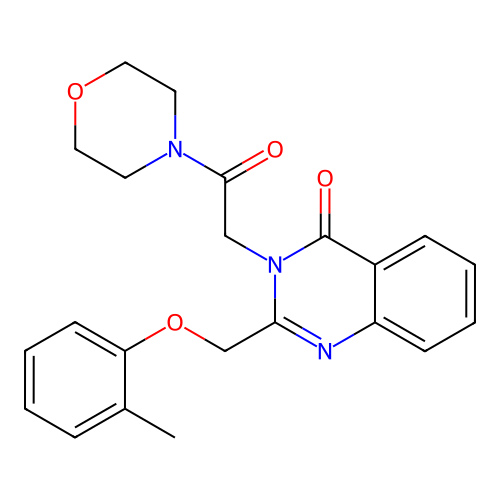 Morpholine, 4-((2-((2-methylphenoxy)methyl)-4-oxo-3(4H)-quinazolinyl)acetyl)- structure
