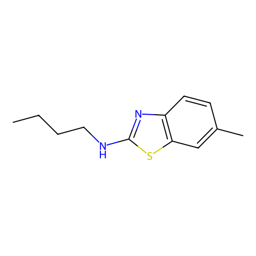 N-butyl-6-methyl-1,3-benzothiazol-2-amine structure