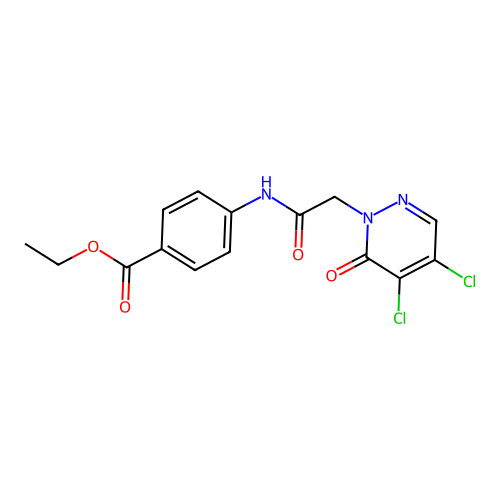 Ethyl 4-[[2-(4,5-dichloro-6-oxopyridazin-1-yl)acetyl]amino]benzoate structure