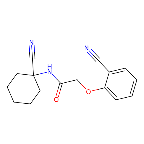 N-(1-cyanocyclohexyl)-2-(2-cyanophenoxy)acetamide structure