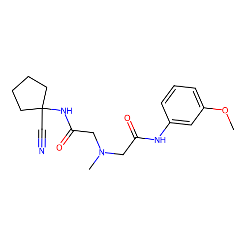 2-[[2-[(1-cyanocyclopentyl)amino]-2-oxoethyl]-methylamino]-N-(3-methoxyphenyl)acetamide structure